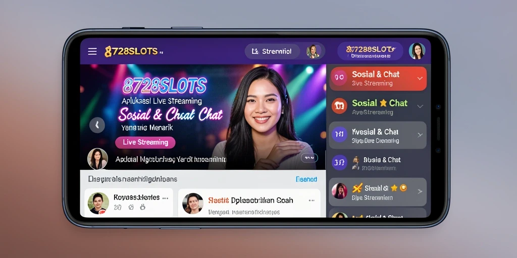 Tampilan antarmuka aplikasi 8728SLOTS dengan fitur Live Streaming yang menarik.