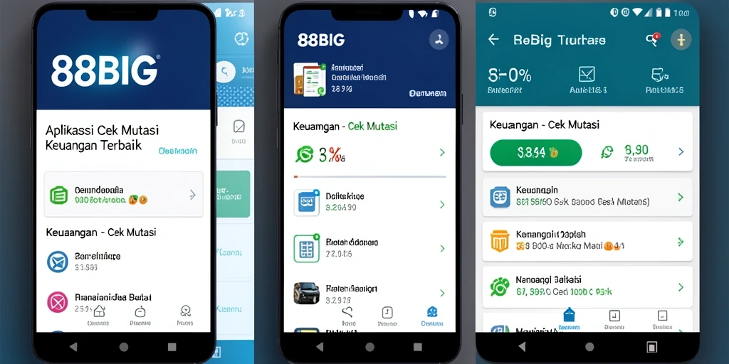 Antarmuka aplikasi 88BIG untuk cek mutasi keuangan.