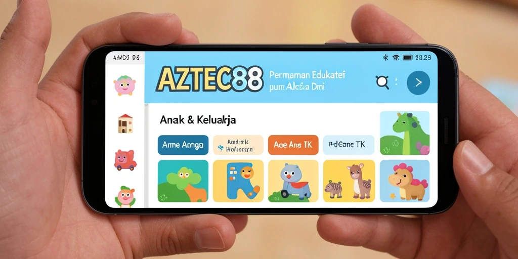 Antarmuka menarik AZTEC88 yang menyenangkan untuk anak-anak.