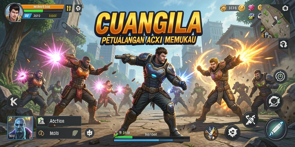Tampilan antarmuka CUANGILA dengan aksi seru di dalamnya.
