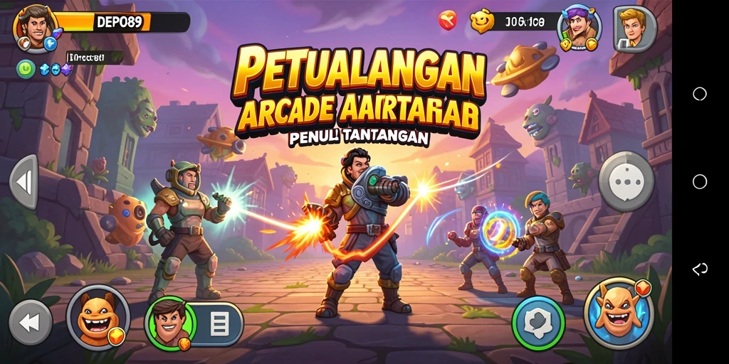 Antarmuka permainan DEPO89 yang dinamis dan menarik.