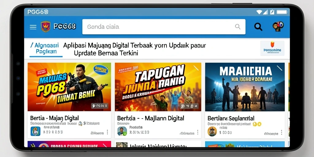 Tampilan antarmuka aplikasi PGG68 untuk membaca Majalah Digital.