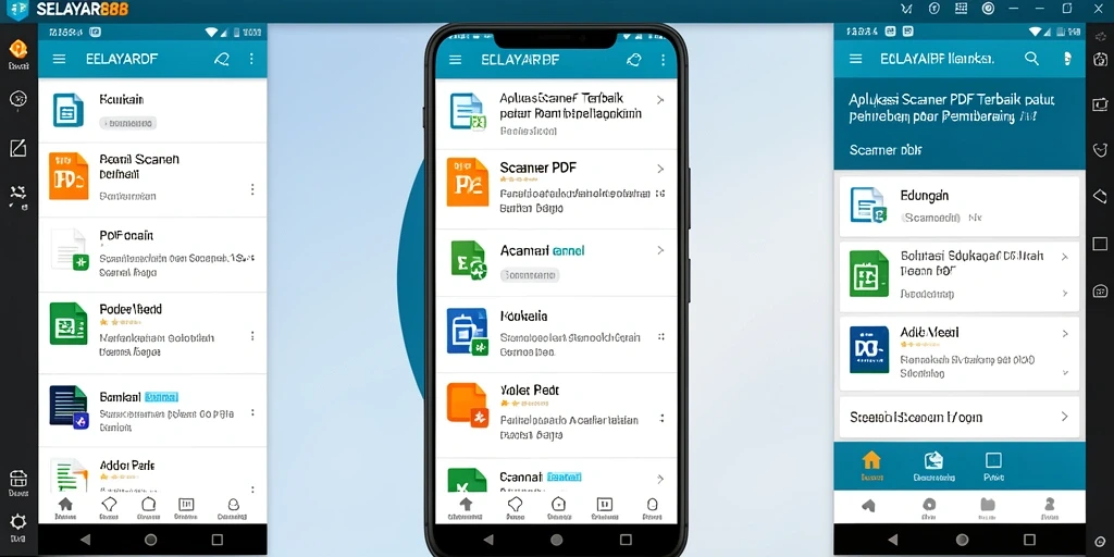Antarmuka elegan aplikasi Scanner PDF SELAYAR88 yang user-friendly.
