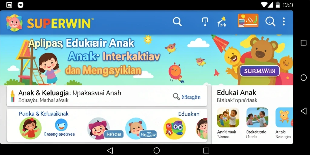 Antarmuka SUPERWIN yang penuh warna dan interaktif.