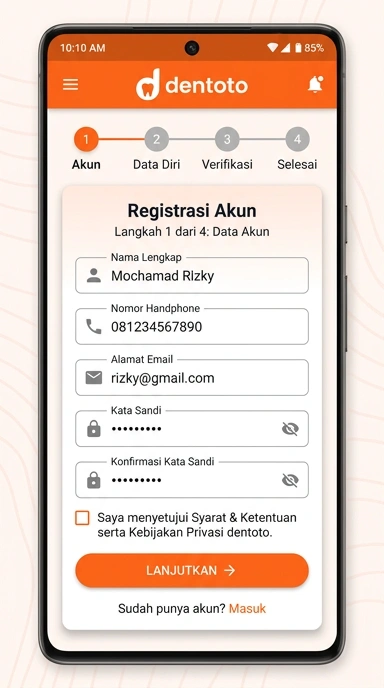 Cara Mudah Buat Akun Dentoto untuk Pengguna Android